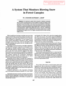 A Systenl That Monitors Blowing Snow in Forest Canopies