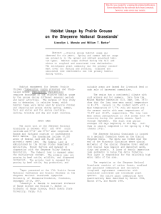 Habitat Usage by Prairie Grouse on the Sheyenne National Grasslands