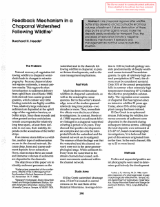 Feedback Mechanism in  a Chaparral Watershed Following Wildfire Burchard H.  Heede