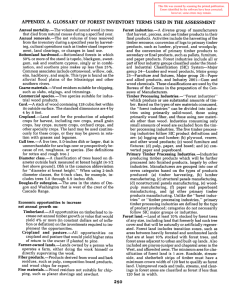 APPENDIX A. GLOSSARY OF FOREST INVENTORY TERMS USED THE ASSESSMENT IN