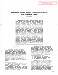 Regulation  of  Seedling  Height in  Container-Grown ... Using  Photoperiod  Control A.  M.