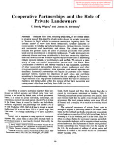 Cooperative  Partnerships  and  the  Role ... Private  Landowners - M.