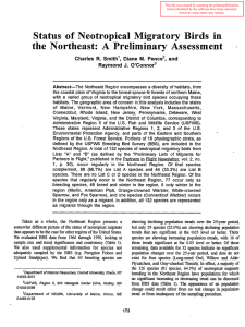 . the A Status  of  Neotropical Migratory Birds  in