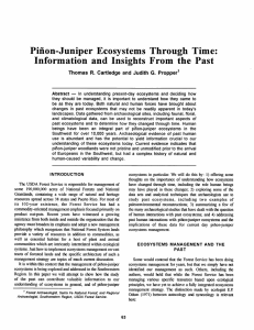 the Pifion- Juniper  Ecosystems  Through  Time: Past