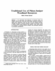 Traditional  Use  of  Piiion- Juniper Woodland  Resources -