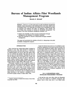 Bureau  of  Indian Affairs  Pilot  Woodlands Management Program Beverly
