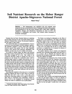 Soil Nutrient  Research  on  the  Heber ... District  Apache-Sitgreaves National  Forest - Hazel