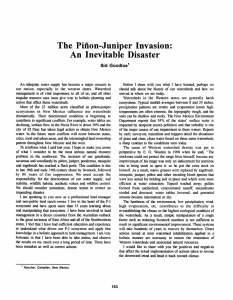 An The  Pifion-Juniper Invasion: Inevitable  Disaster