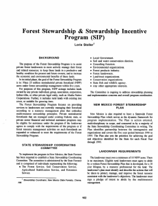Forest  Stewardship Stewardship  Incentive (SIP) Program