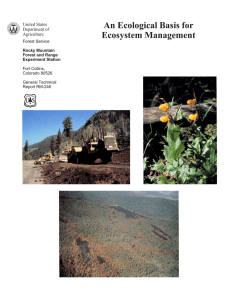 An Ecological Basis for Ecosystem Management United States Department of