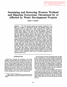 Sustaining  and  Restoring Western  Wetland