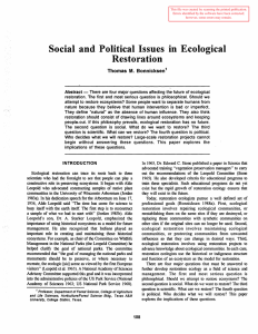 Social  and  Political  Issues  in ... Restoration Thomas  M.  Bonnicksen