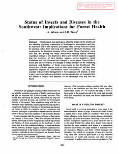 Status  of Insects  and  Diseases  in ... Southwest:  Implications  for  Forest  Health