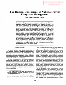 The  Human  Dimensions  of National  Forest Elsne~