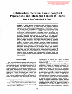 Relationships  Between  Forest  Songbird