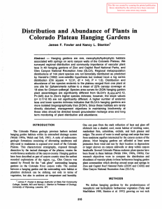 Distribution  and  Abundance  of Plants  in