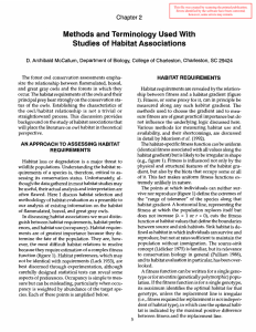Methods and Terminology Used With Studies of Habitat Associations Chapter 2