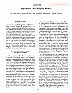 Dynamics of Subalpine Forests Chapter 10 Dennis