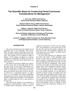 The Scientific Basis for Conserving Forest Carnivores: Considerations for Management Chapter 6