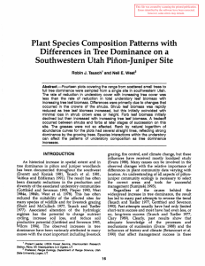 Plant Species Composition Patterns with Differences in Tree Dominance on a