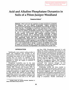 Acid and Alkaline Phosphatase Dynamics in Soils of a Pifton-Juniper Woodland