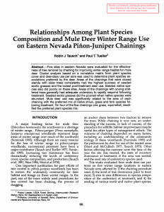 Relationships Among Plant Species Composition and Mule Deer Winter Range Use