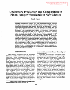 Understory Production and Composition in Pinon-Juniper Woodlands in New Mexico