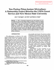 Tres Piedras Pifton-Juniper Silviculture: A Partnership Project Between the USDA Forest