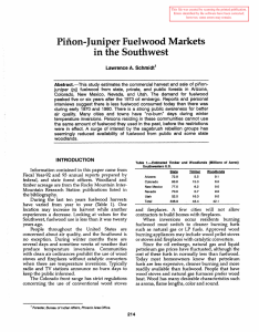 in the Southwest Pi:fi.on-Juniper Fuelwood Markets Lawrence A. Schmidt