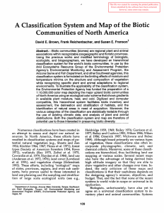 A Classification System and Map of the Biotic Communities North America of