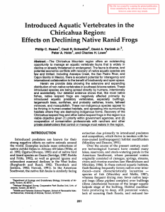 Introduced Aquatic Vertebrates in the Chiricahua Region: c.