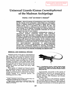 Cnemidophorus) of the Madrean Archipelago J. Charles