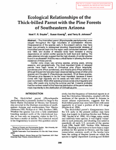 Ecological Relationships of the Thick-billed Parrot with the Pine Forests