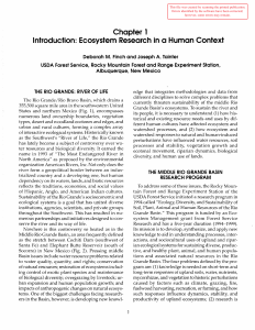 Chapter 1 Introduction:  Ecosystem Research in a Human Context