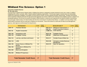 Wildland Fire Science- Option 1