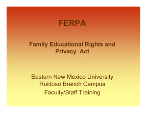 FERPA Family Educational Rights and Privacy  Act Eastern New Mexico University