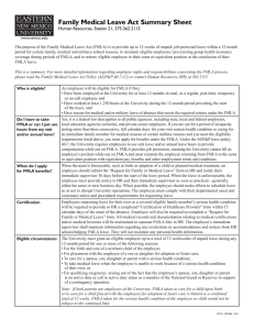 Family Medical Leave Act Summary Sheet Human Resources, Station 21, 575.562.2115