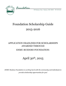 Foundation Scholarship Guide 2015-2016 April 30 , 2015
