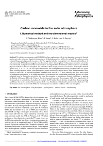 Astronomy Astrophysics Carbon monoxide in the solar atmosphere &amp;