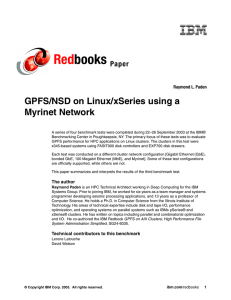 Red books GPFS/NSD on Linux/xSeries using a Myrinet Network