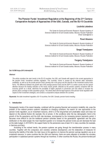 The Pension Funds’ Investment Regulation at the Beginning of the... Century: Comparative Analysis of Approaches of the USA, Canada, and the...