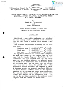 C.M 1995/K: 26 Couneil for Shellfish Committee the Exploration of the Sea