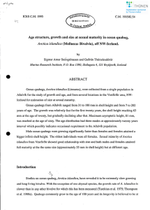 Age structure, growth and size at sexual maturity in ocean... (Mollusca: Bivalvia), off NW-Iceland.