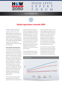 Global agriculture towards 2050 The challenge