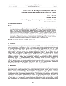 Consequences of Labour Migration from Tajikistan to Russia: