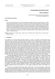 Conceptualizing International Cluster Mediterranean Journal of Social Sciences Andrey S. Mikhaylov