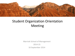 Student Organization Orientation Meeting Marriott School of Management 2014-15