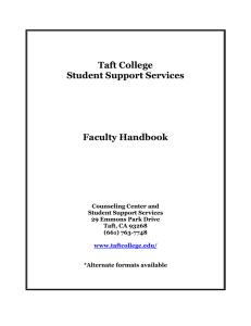 Taft College Student Support Services  Faculty Handbook