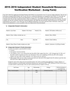 2015–2016 Independent Student Household Resources Verification Worksheet – (Long Form)