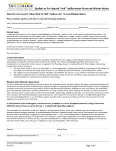 Student or Participant Field Trip/Excursion Form and Waiver Notice